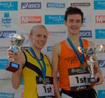 Alex Snook (Jarrow) and Ben Douglas (Durham City) winners of the BUPA Great Run 5k.